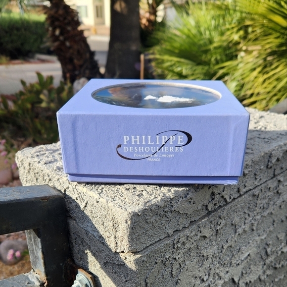 4 Limoges France Philippe Deshoulieres‎ Silver Platinum HEART Plates Porcelain - Picture 5 of 7